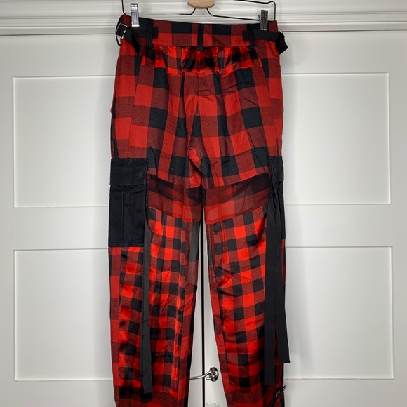 Sacai Buffalo Check Red Trousers - Picture 3 of 7